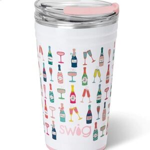 Swig White Party 24 oz. Tumbler Pop Fizz Design